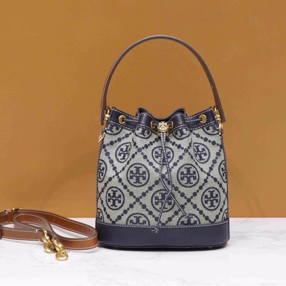 Tory Burch T Monogram Mini Bucket Bag - Picture 2 of 9